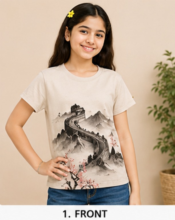 [R1] T-shirt for kids (180, Baggy, 6-7)