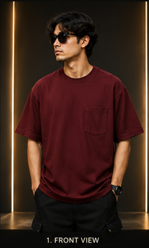 [PT05] Plain T Shirt For Men (S, 160, Baggy)